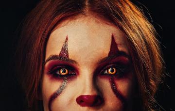 Wallpaper Dark Beautiful Girl Creepy Face Clown Image For