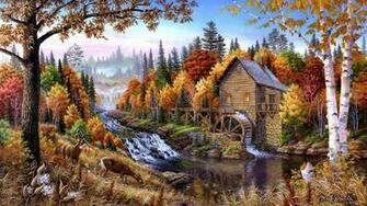Artwork Forests Home Oil Painting Paintings Wallpaper HD