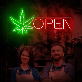Open Pot Leaf Neon Sign Led Light