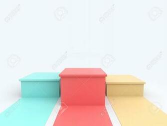 Best Empty Pastel Green Pink Yellow Winners Podium On White