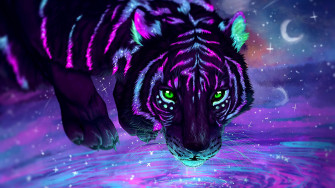 Tiger Digital Art Computer Wild Animal HD Wallpaper