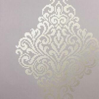 Silver Foil Damask Lux Sparkle Wallpaper By Kenneth James