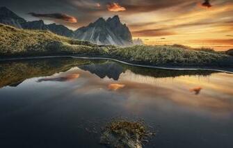 Wallpaper Sunset Mountains Nature Lake Reflection The Evening