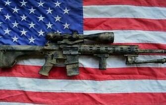 Wallpaper Ar15 Spr Assault Rifle Weapon Flag