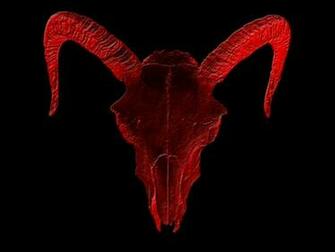 Wallpaper Sheep Skull Red And Black