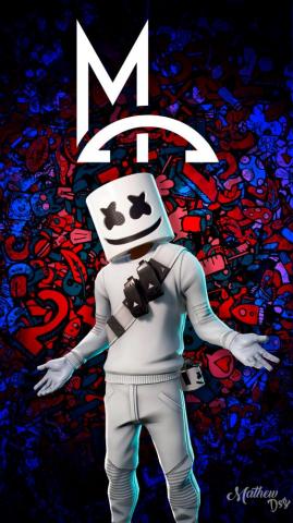 Wallpaper Marshmello Fortnite In Joker iPhone