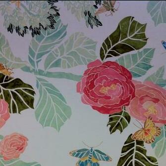 Anthropologie Watercolor Peonies Wallpaper