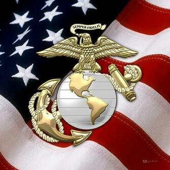 Us Marine Corps Usmc Eagle Globe And Anchor Over American Flag Serge