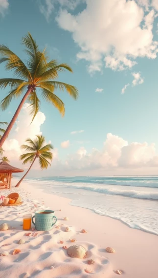 Pink Girly Beach Wallpaper