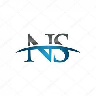 Initial Letter Ns Blue Swoosh Logo Stock