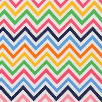 Robert Kaufman Knit Fabric Zig Zag Pattern Pink Blue