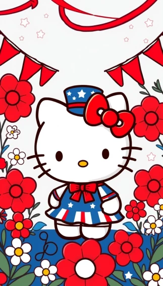 Hello Kitty Memorial Day Wallpaper