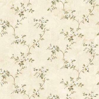 Cream Country Rose Vine Wallpaper Rustic Primitive