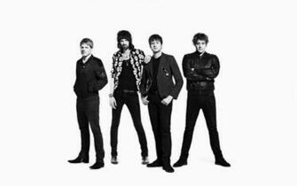 Men Grayscale British Music Bands White Background Kasabian