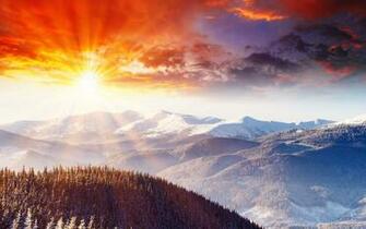 Beautiful Winter Sunset Landscape HD Wallpaper