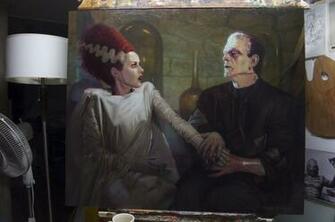 The Bride Of Frankenstein Oil Painting By Oldschooldan