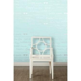 Love Wallpaper Shimmer Wall Quotes Teal Silver
