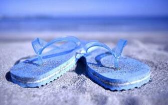 Flip Flops On The Beach Widescreen Wallpaper