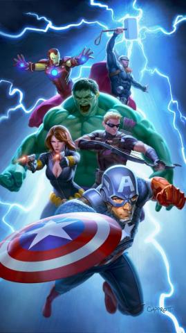 Avengers Animated Poster iPhone Wallpaper Wall Art