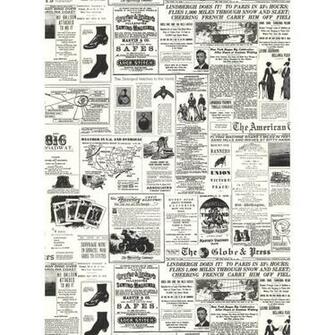 French Newsprint Wallpaper Headline News
