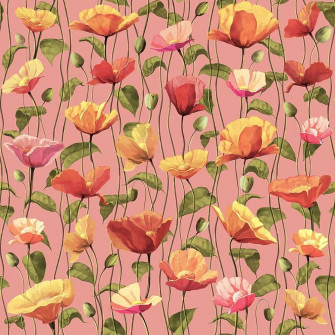 Ideal Place Market Blush Poppy Fields Peel Stick Removable