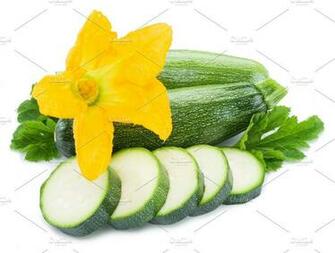 Zucchini On A White Background High Quality Food Image