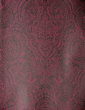 Paisley Wallpaper A Design In Strong Pink On Gunmetal Grey