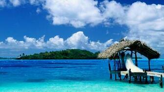 Bora Beach Wallpaper Snapshot Thatched Hut French