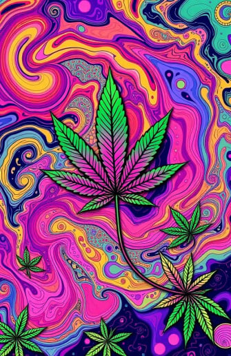 Psychedelic Weed Wallpaper
