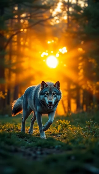Running Wolf Wallpaper