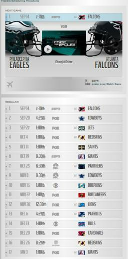 Phila Eagles Schedule