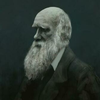 Picture Charles Darwin Beard Celebrities Painting Art