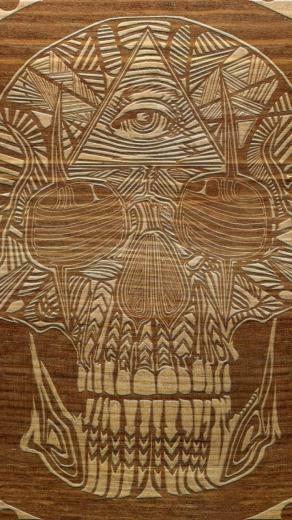 Wooden Sugar Skull Galaxy S3 Wallpaper