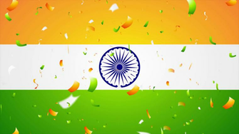 Bright Confetti On Indian Flag Republic Day January Motion