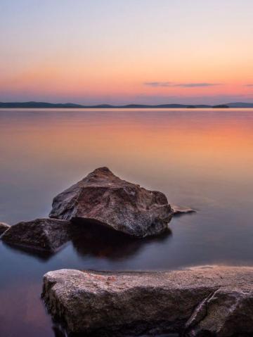 Calm And Meditation Concept Sunset On The Lake