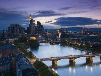 Skyline Frankfurt Am Main Hessen Germany Reprodukcja