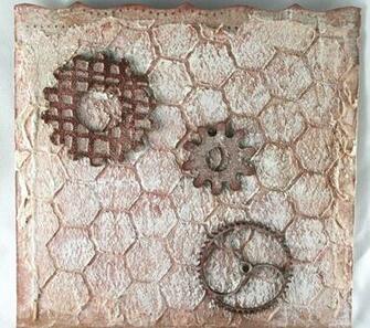 Chicken Wire Pattern The Chipboard Cogs Are Also Made By Dusty