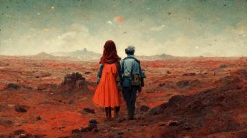 A Man And His Girlfriend Travels To The Mars Made With