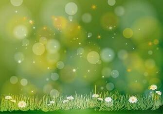 Abstract Green Vector Flowers Background