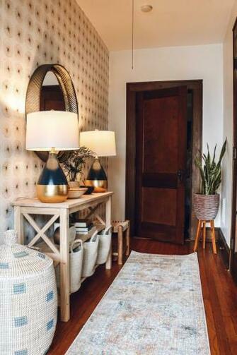 Entry Makeover With Removable Wallpaper And No Closet Nesting