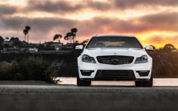 Mercedes Benz C63 Amg Front Static Wallpaper