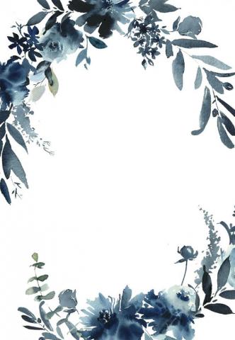 Indigo Flowers Rehearsal Dinner Party Invitation Template
