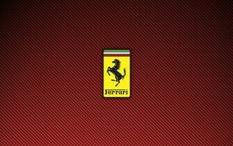 Red Ferrari Carbon Fiber Logo Wallpaper X