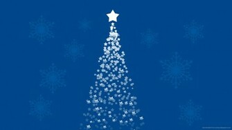 Christmas Background Wallpaper Blue Tree Star Ascending Forming