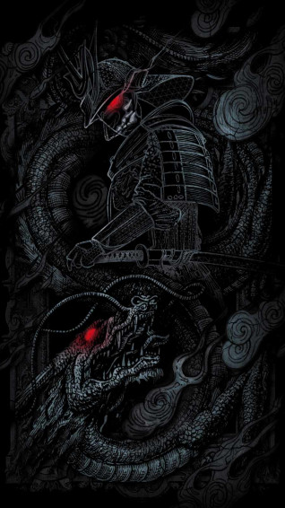 Black Dragon Vs Ninja iPhone Wallpaper
