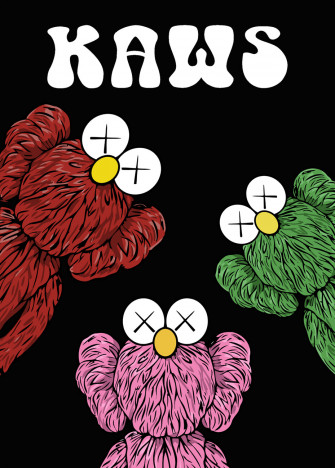 Wall Sticker Doodle Kaws And Friends Abposters