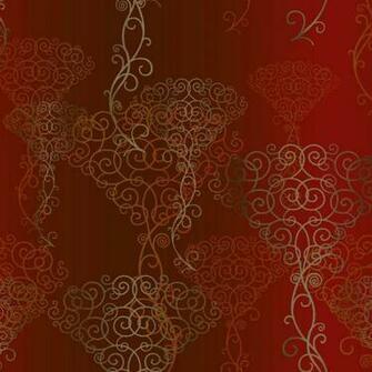 Red Brown Bouquet Vsn211019 Damask Wallpaper Contemporary