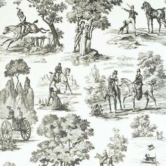 Home Wallpaper Sanderson Toile Fox Hunting