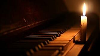 Piano And Candle Wallpaper