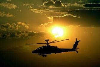 Apache Helicopters Sunset HD Wallpaper In
